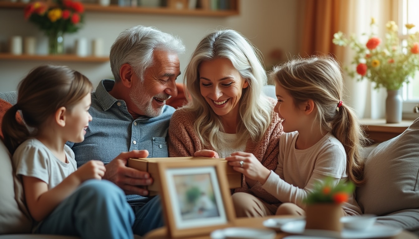 Cadeau pour des grands-parents : ce qui les touche